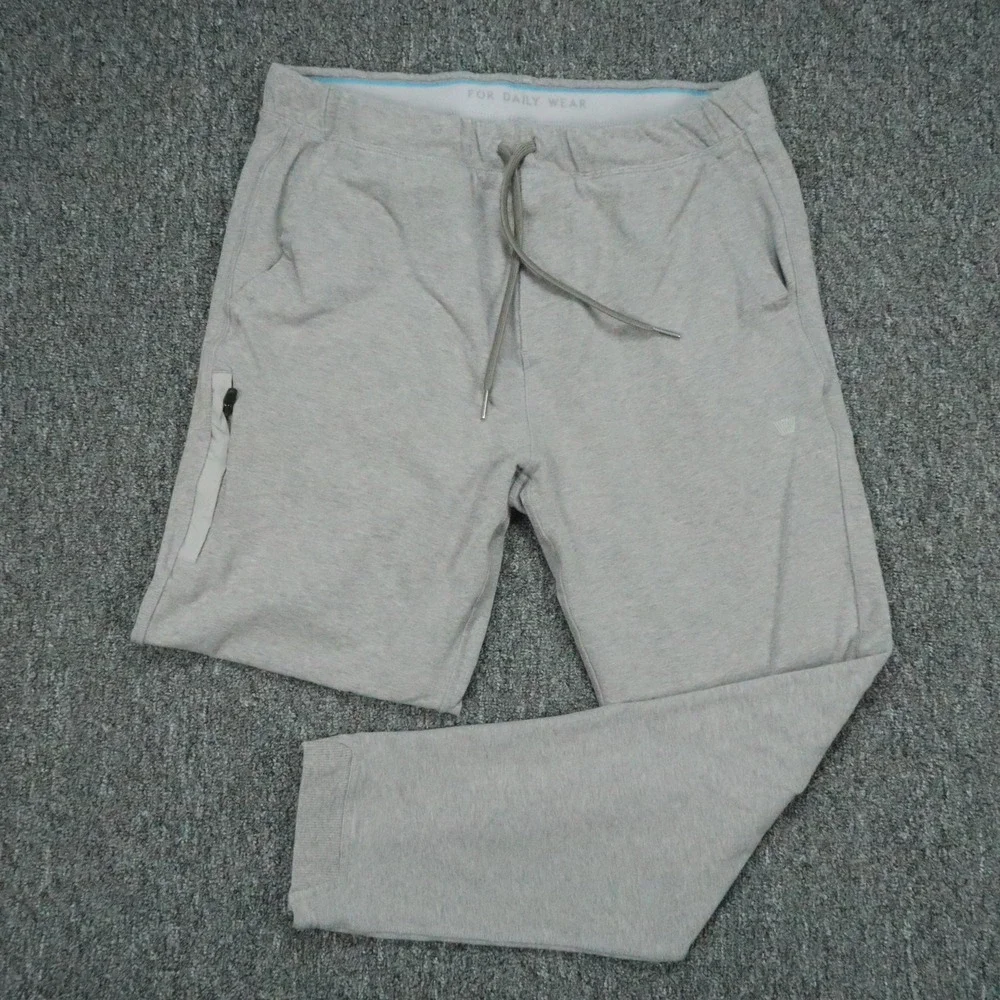 Mack Weldon Pants Mens Large Gray Ace Jogger Athletic Zip Pocket Stretch